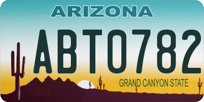 AZ license plate ABT0782