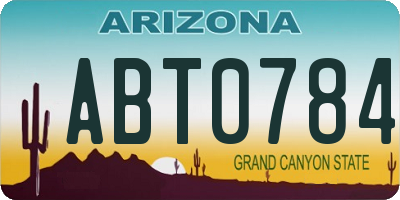 AZ license plate ABT0784