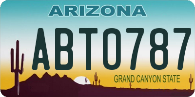 AZ license plate ABT0787