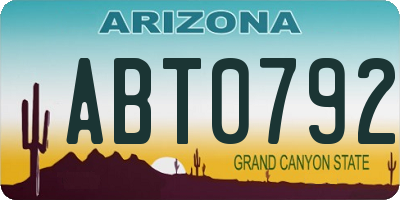 AZ license plate ABT0792