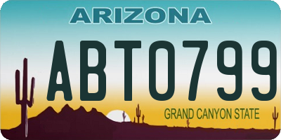 AZ license plate ABT0799