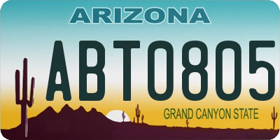 AZ license plate ABT0805