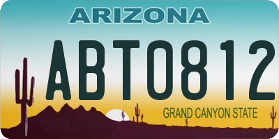 AZ license plate ABT0812