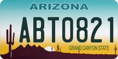 AZ license plate ABT0821