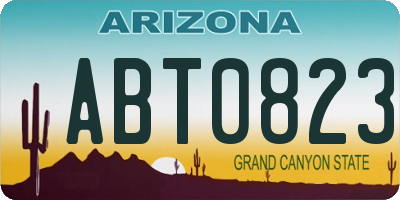 AZ license plate ABT0823