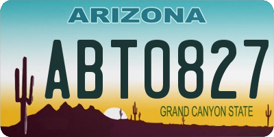 AZ license plate ABT0827