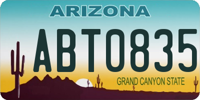 AZ license plate ABT0835