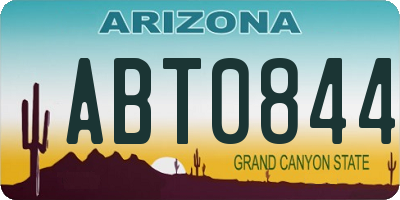 AZ license plate ABT0844