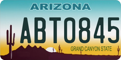 AZ license plate ABT0845