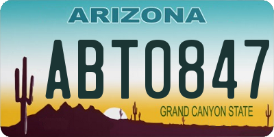 AZ license plate ABT0847