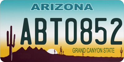 AZ license plate ABT0852