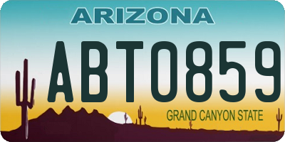 AZ license plate ABT0859