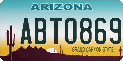 AZ license plate ABT0869