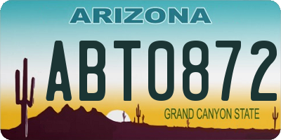 AZ license plate ABT0872