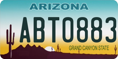 AZ license plate ABT0883