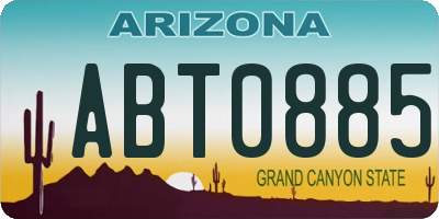 AZ license plate ABT0885