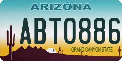 AZ license plate ABT0886