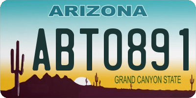 AZ license plate ABT0891