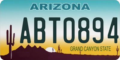 AZ license plate ABT0894