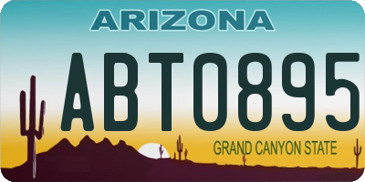 AZ license plate ABT0895