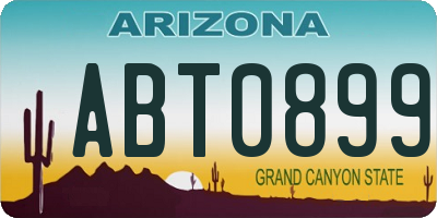 AZ license plate ABT0899