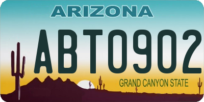 AZ license plate ABT0902