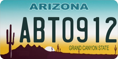 AZ license plate ABT0912