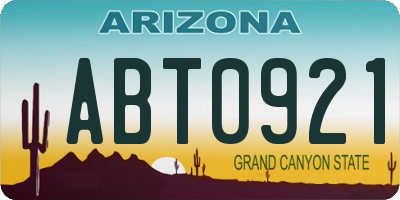 AZ license plate ABT0921