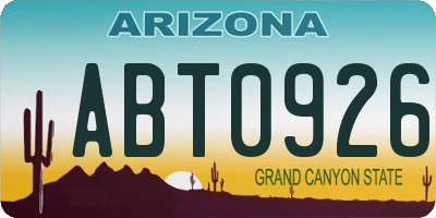 AZ license plate ABT0926