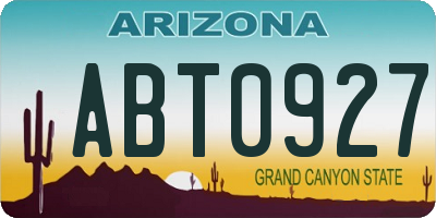 AZ license plate ABT0927