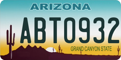 AZ license plate ABT0932