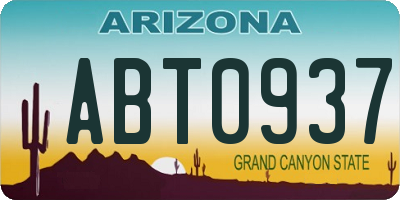 AZ license plate ABT0937