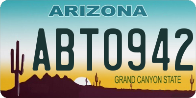 AZ license plate ABT0942