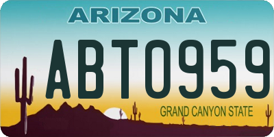 AZ license plate ABT0959