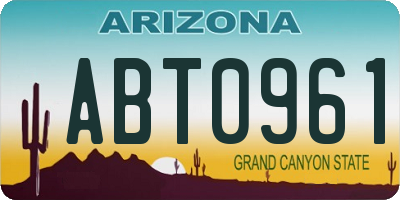 AZ license plate ABT0961