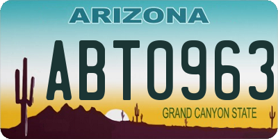 AZ license plate ABT0963