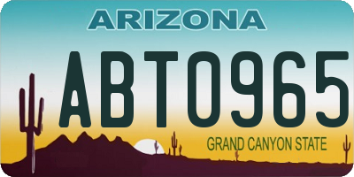 AZ license plate ABT0965