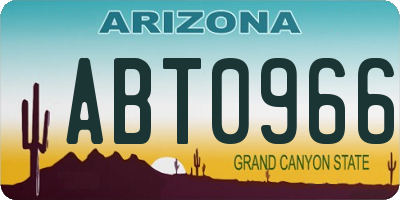 AZ license plate ABT0966