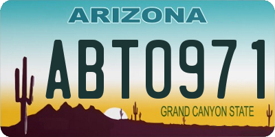 AZ license plate ABT0971