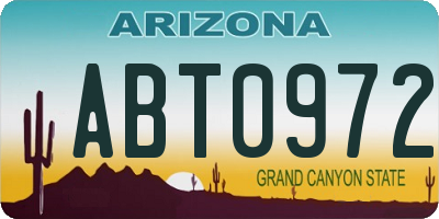 AZ license plate ABT0972