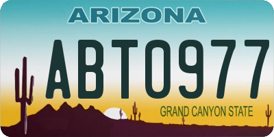 AZ license plate ABT0977