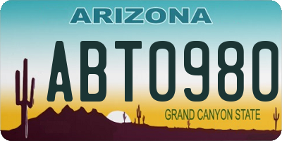 AZ license plate ABT0980