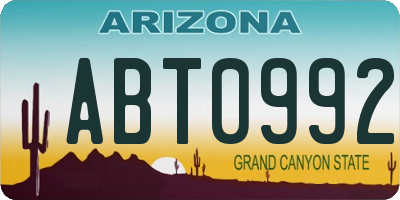AZ license plate ABT0992