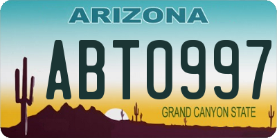 AZ license plate ABT0997