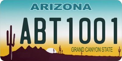 AZ license plate ABT1001