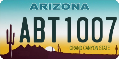 AZ license plate ABT1007
