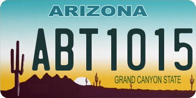 AZ license plate ABT1015
