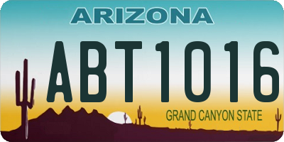 AZ license plate ABT1016