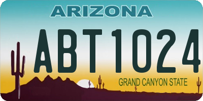 AZ license plate ABT1024