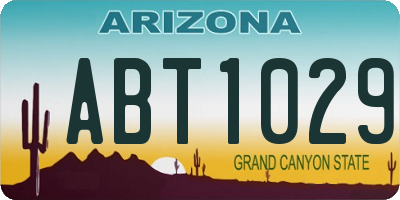 AZ license plate ABT1029